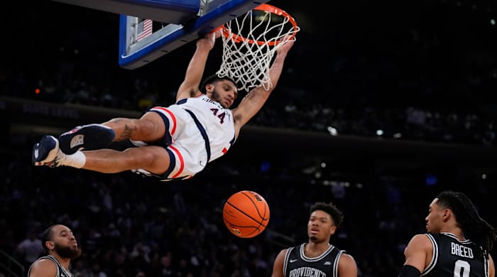 UConn’s Andre Jackson dunks vs. Providence.